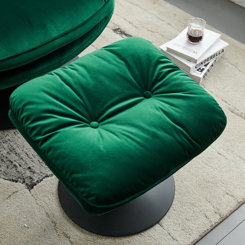 [Flash Verkauf] Senior Schwenk Freizeit Stuhl Lounge Stuhl Hohe Qualität Samt mit Ottomane Mehrere Farbe Entscheidungen [US-W]