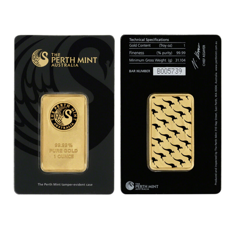 1 Unze Australien Goldbarren Serie Siegel Verpackung mit einer unabhängigen Seriennummer Messing kern gefälschte Gold block Handwerk Sammlung Geschenk