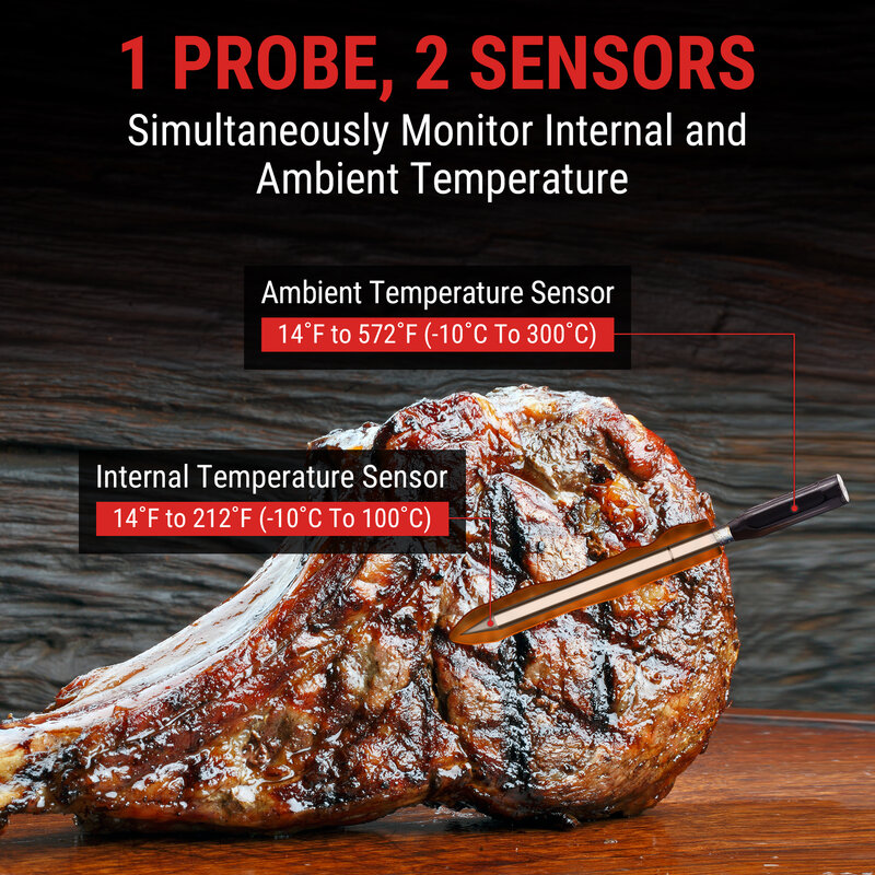ThermoPro TP960 150M bezprzewodowe podświetlenie aplikacja na telefon Bluetooth podświetlenie cyfrowe grill piekarnik termometr do mięs do gotowania w kuchni