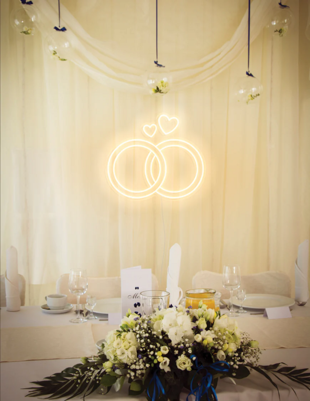 Figura de círculo LED de neón, decoración de pared para una boda, regalo de vacaciones para un ser querido