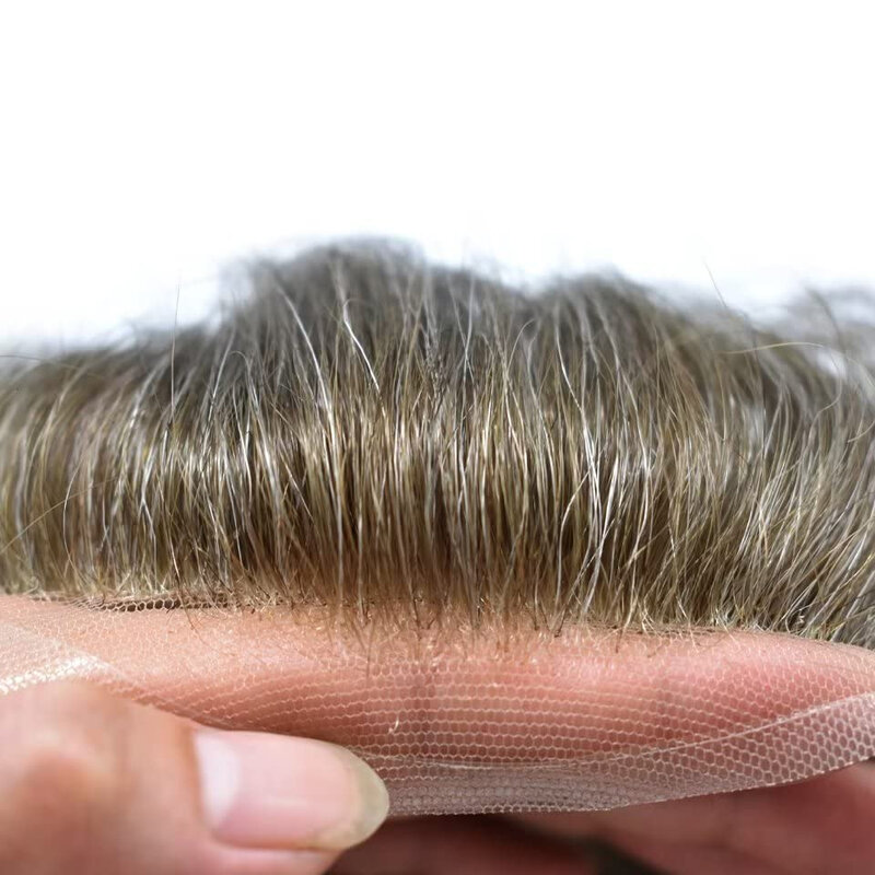 Мужские Сменные человеческие волосы #430, протез в форме блока, швейцарское кружево с полиуретановой основой, 6 дюймов, дышащие черные шиньоны для мужчин