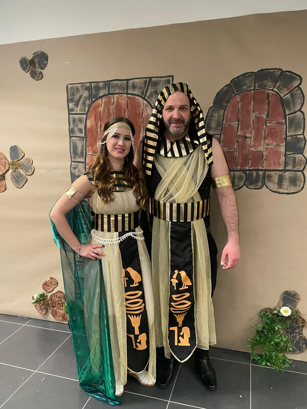 Костюм фараона в древнем египетском стиле на Хэллоуин для мужчин, Кинг царица Клеопатра, карнавальвечерние НКА, средневековое вечернее платье для пар
