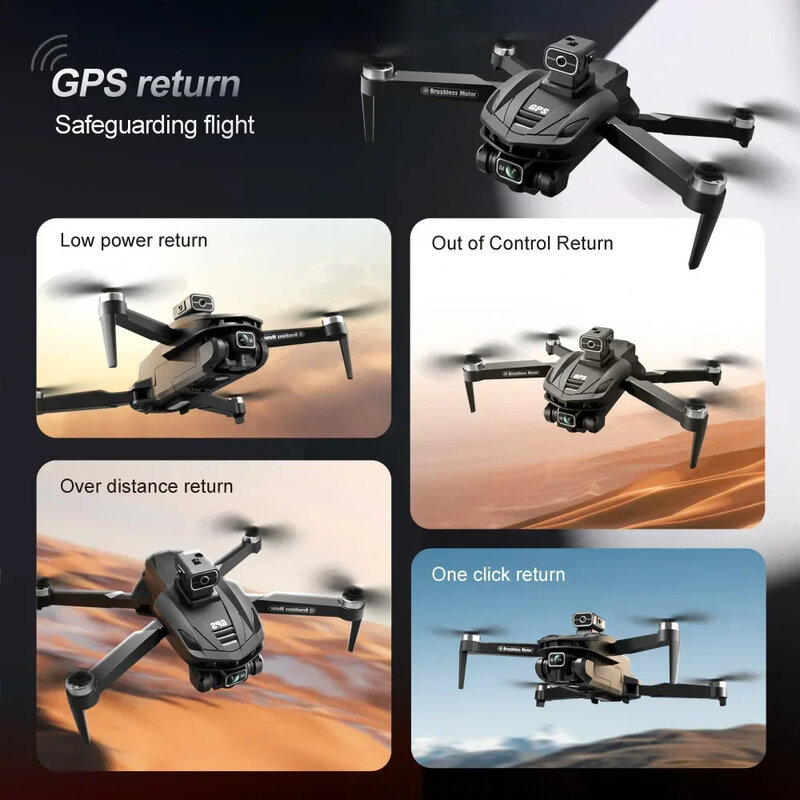 V168 Drone Profissional com Grande Angular, Localização GPS Óptica 8K, Quadcopter de Prevenção de Obstáculos de Quatro Vias para Xiaomi, Novo, 3 Câmera