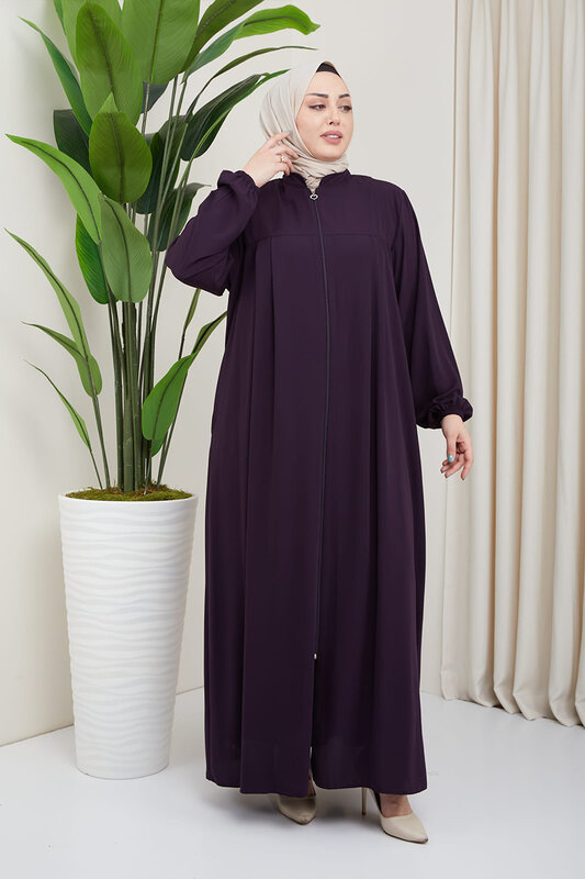 무슬림 여성 아바야 드레스, 긴 소매 아바야, 플러스 사이즈, 터키 히잡, 두바이