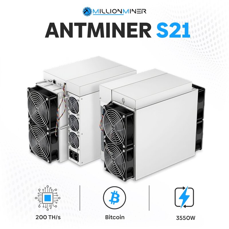 EP Bitmain Antminer S21 200TH/s 3500W (Power Consumption) Bitcoin ASIC Miner