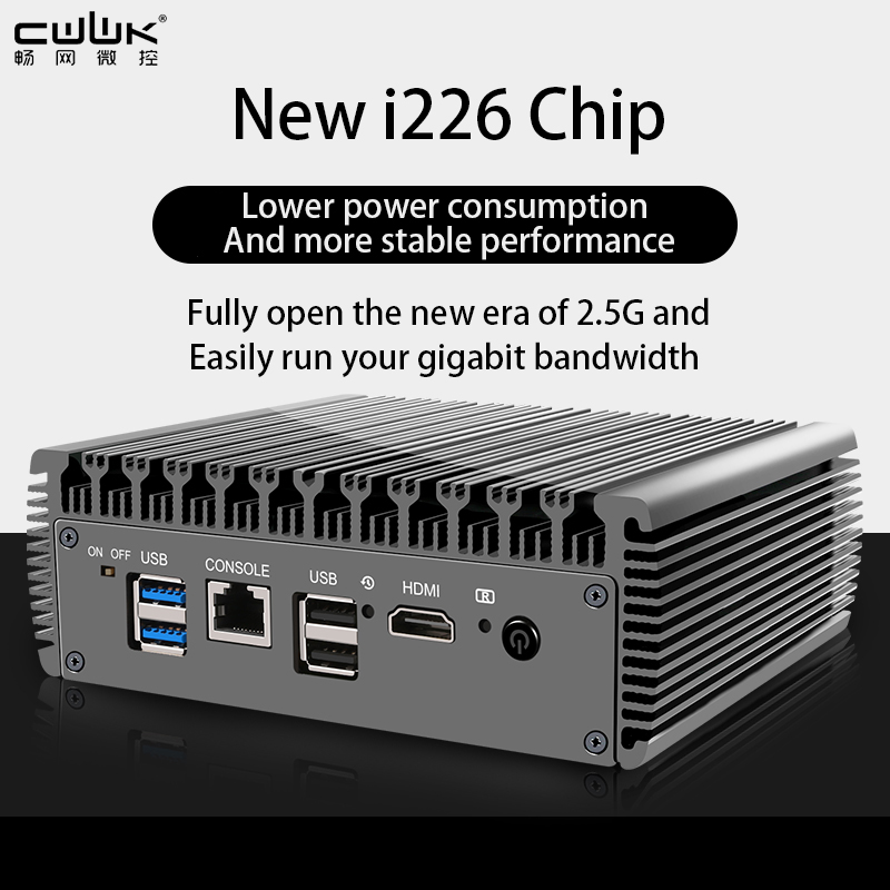 Cwwk j6412/j6413 seis portos de rede i226 2.5g roteamento macio mini host 12th geração de baixa potência fanless computador industrial.