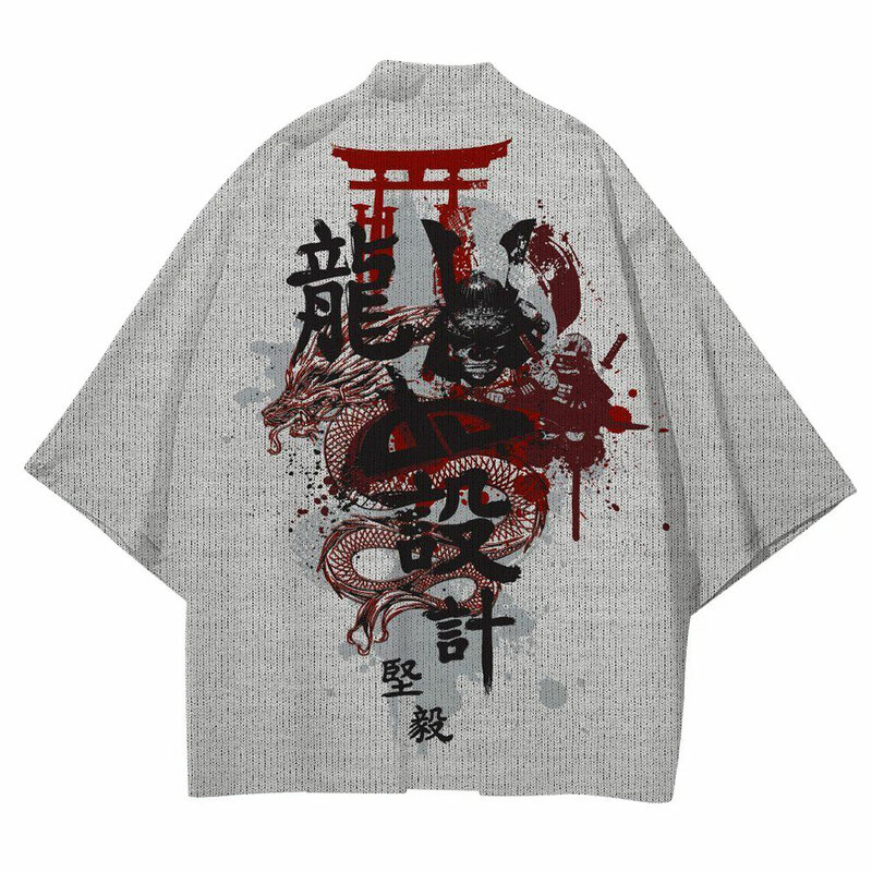 Unisex Kimono Streetwear Cosplay Costume, Casaco Cardigan, Yukata, Harajuku, Asiático, Roupas Japonesas, Samurai, Anime, Haori