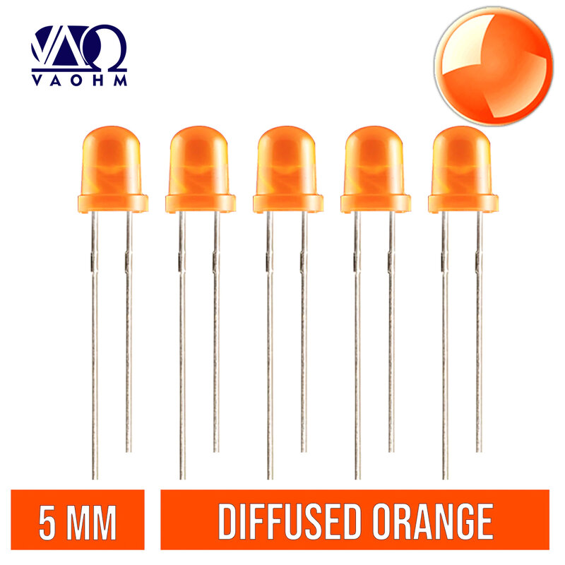10PCS/LOT LED F5 Diffused  Round 5mm Light Emitting Diode (RED/BLUE/GREEN/ORANGE/YELLOW)
