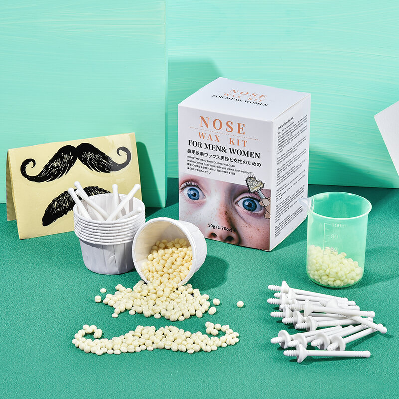 50g tragbares Nasenwachs-Kit für Männer und Frauen Nagelwachs-Haarentfernungswachs-Kit Nagelwachs-Reinigungs wachs-Kit Nasenschneider-Schönheits werkzeuge