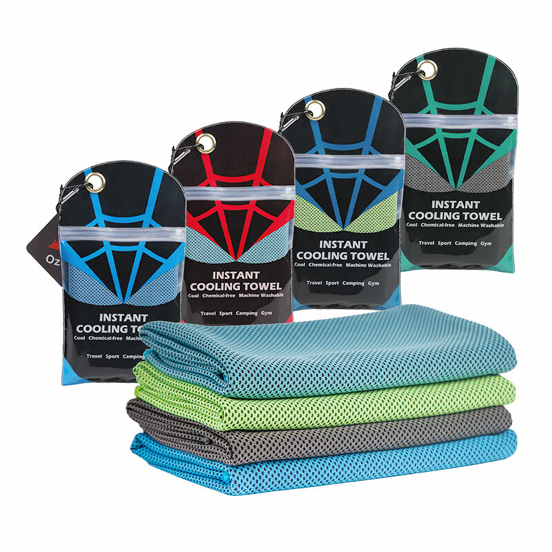 Verkoelende Sporthanddoek, Willekeurige Kleur 4-stuks, Instant Ijskil, Ademende Ultralichte Microfiber Koud Voor Reisgymfitness Yoga