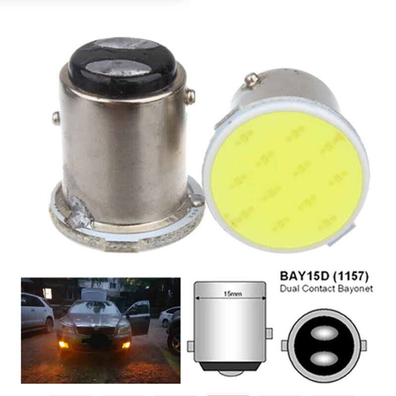 Bombilla LED COB para intermitente de coche, lámpara de freno trasero de estacionamiento, superbrillante, 12V, 1157 K, 1 P21W, 1156, Bay15d, 7000, BA15S