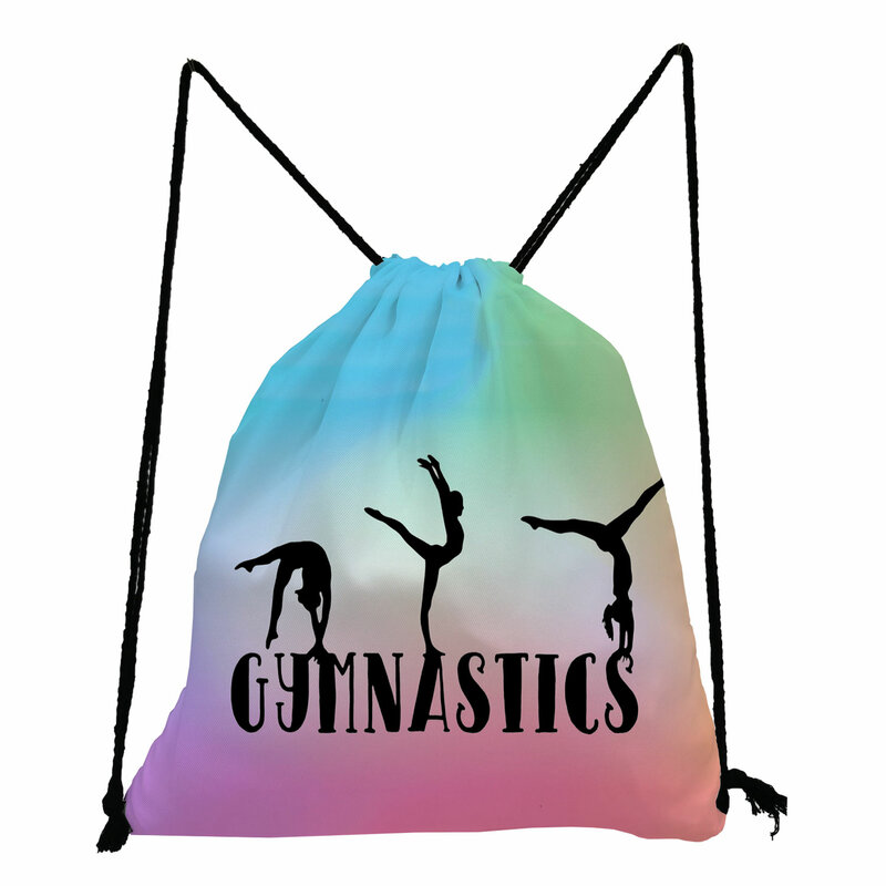 Mochila con estampado de Gimnasia Rítmica personalizada para estudiantes, bailarina de Ballet, bolsillo con cordón, bolsa ecológica para zapatos de alta calidad