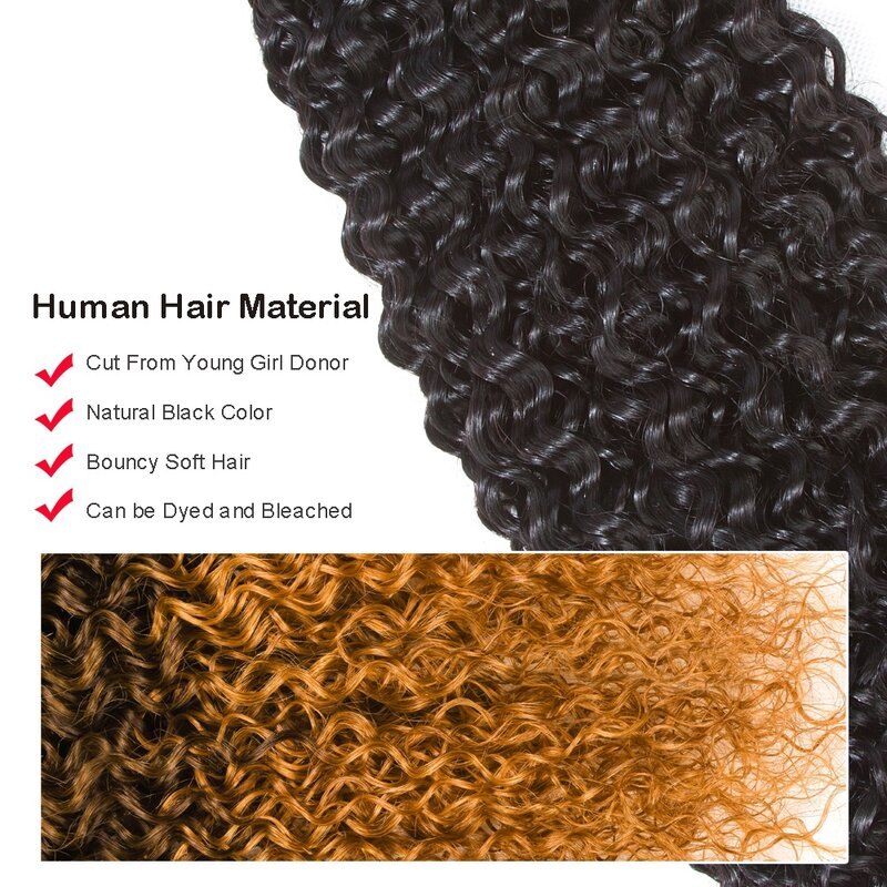 Luxediva 8-36 "Kinky Krullend Bundels Human Hair Extensions 1 Pcs Bundels Onbewerkte Maagd Haar 100% Menselijk Haar heveux Humains