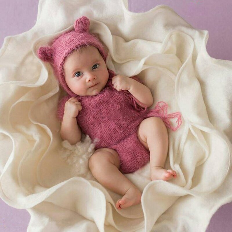 Puntelli per fotografia neonato sfondo fiore Cashmere rosa fiore coperta sfondo accessori per servizio fotografico per bambini servizio fotografico