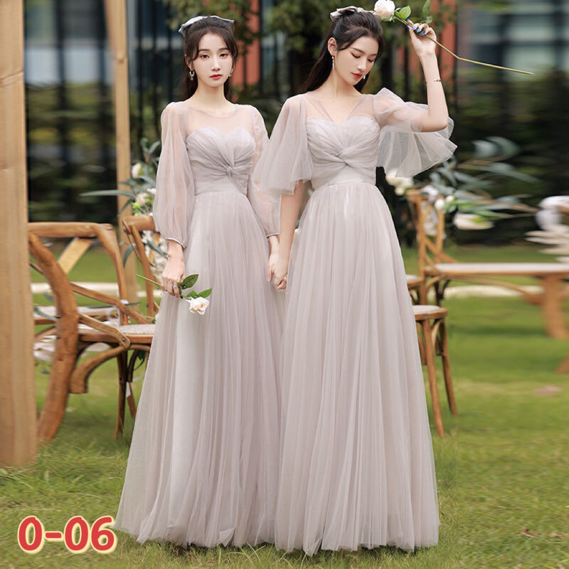 Abito da damigella d'onore summer grey slimming little sister group wedding sister dress for women