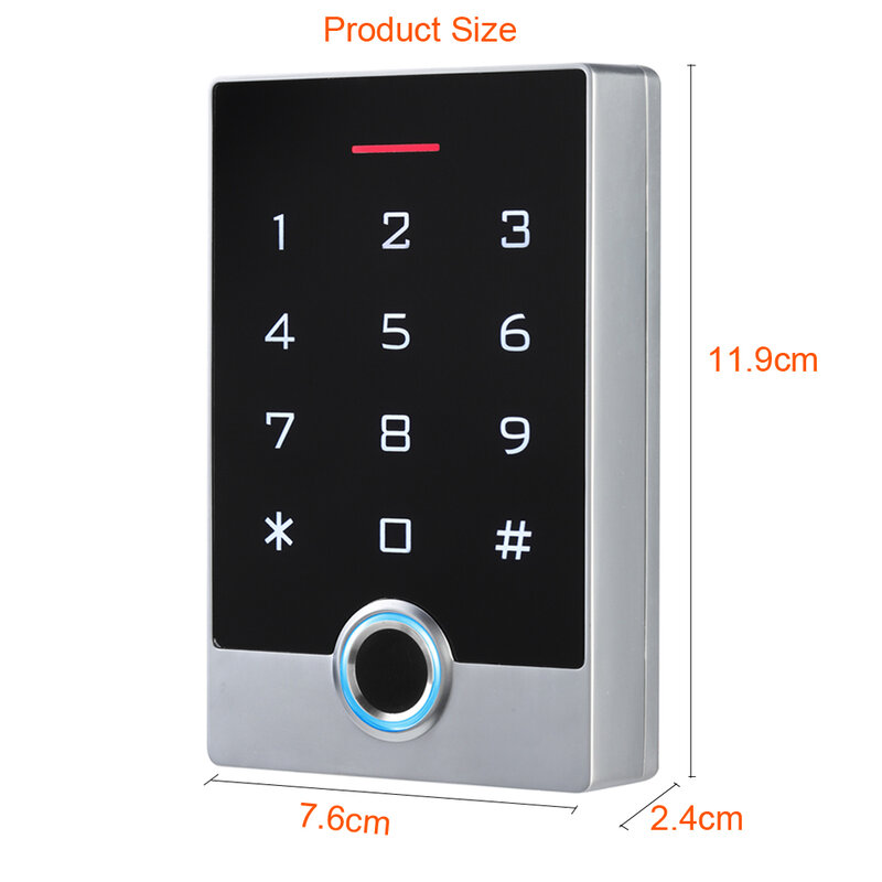 WIFI Tuya APP กันน้ำลายนิ้วมือ Biometric Access Controller โลหะ RFID Card ปุ่มกดแบบสแตนด์อโลนระบบควบคุมประตู