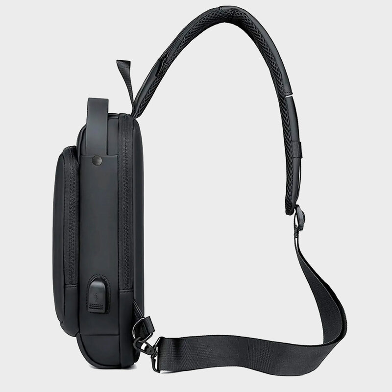 Мужская сумка-слинг с USB-портом для зарядки и защитой от кражи