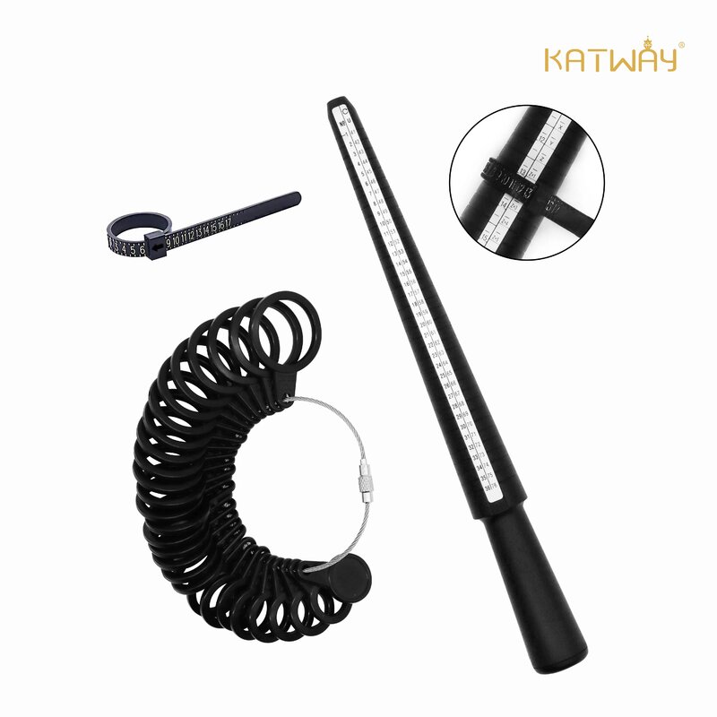 KATWAY Professional Ring Sizer misuratore di misura mandrino Stick Finger Tool per la creazione di gioielli taglia UK/US per Set di strumenti fai da te