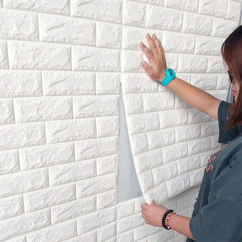 1-30Pcs 35cmx30 3D Wall Panels Stickers Wallpaper DIY Waterproof for Living Room Bedroom Kitchen Background Decoration