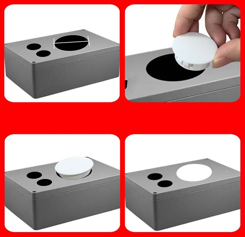 흰색 나일론 원형 스냅 온 플러그 6mm 8mm 10mm-30mm 플라스틱 구멍 캡, 블랭킹 엔드 캡 씰 스토퍼