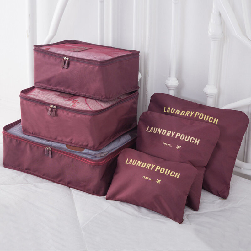 Conjunto de organizador de maletas de equipaje duradero, tela Oxford de viaje, gris, 2 telas, mantener limpio y ordenado
