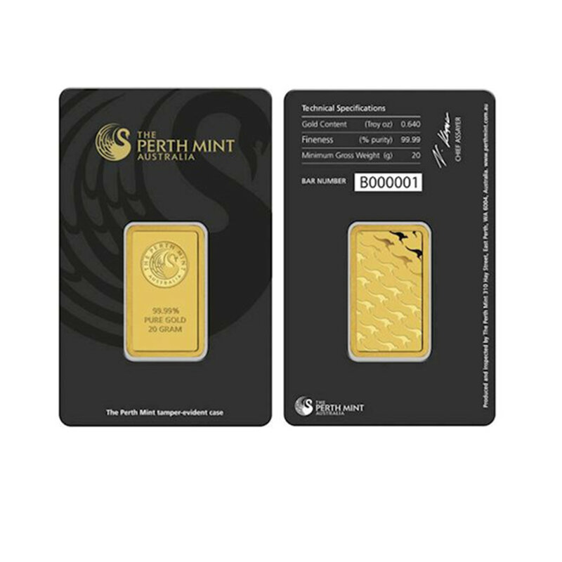 Australië Gold Bar Serie Zegel Verpakking Met Een Onafhankelijk Serienummer Koperen Kern Nep Goud Blok Ambachtelijke Collectie Geschenk