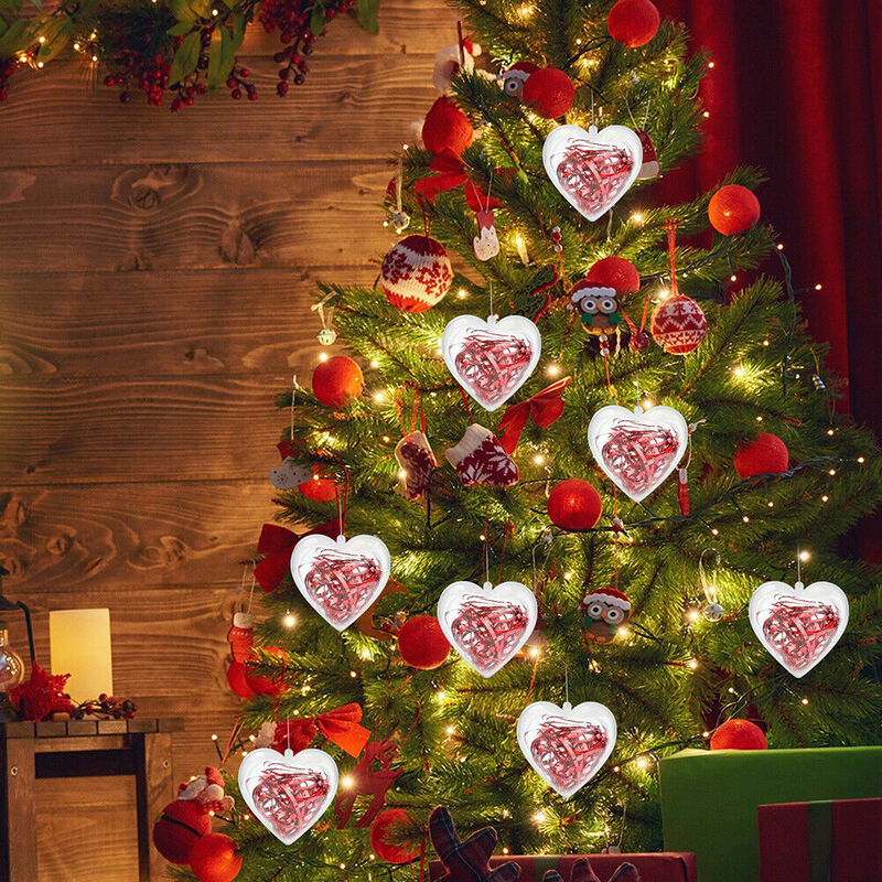 5x boże narodzenie dekor w kształcie drzewa okrągłe bombki przyjęcie świąteczne do przywieszenia ozdoby dekoracje kule z nami