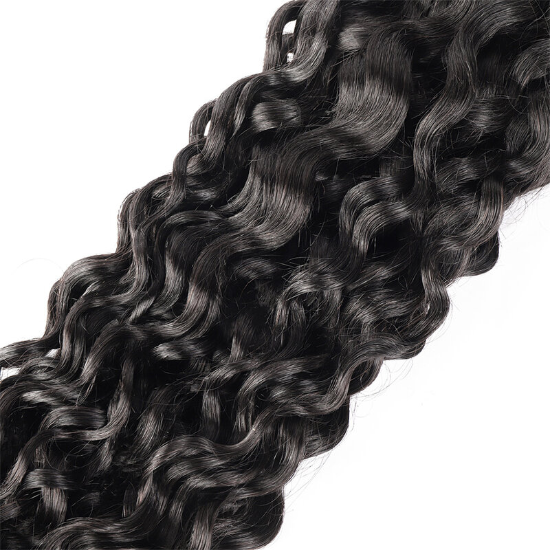 Extensiones de cabello humano ondulado al agua, pelo brasileño 100% Remy, Color Natural, trenzado a granel