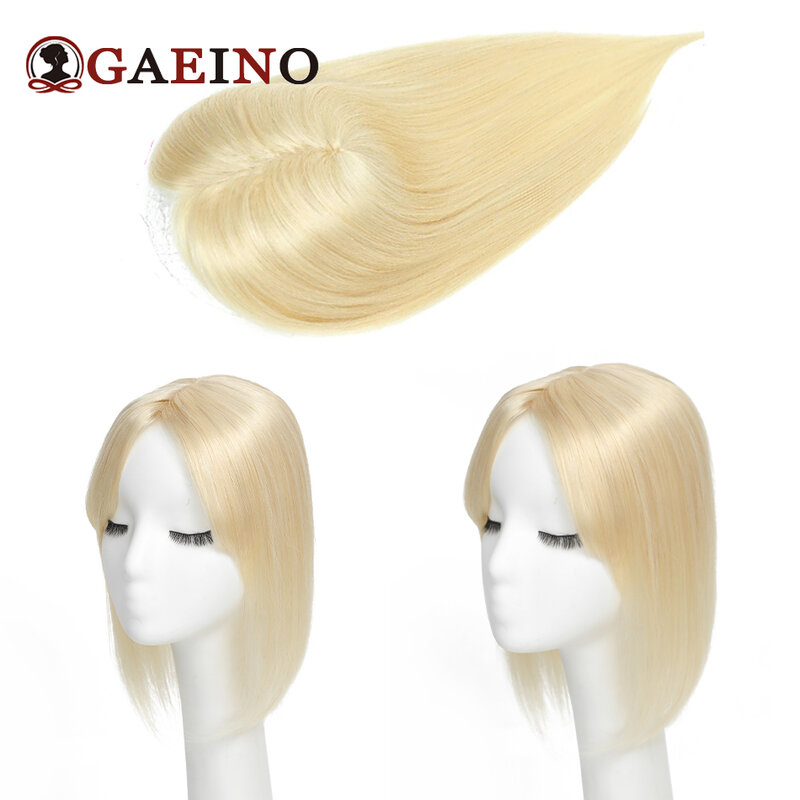 13*12cm 10 "12" 14 "bagian atas rambut palsu dengan poni rambut manusia untuk wanita rambut tipis sutra klip dasar di bagian atas untuk wanita