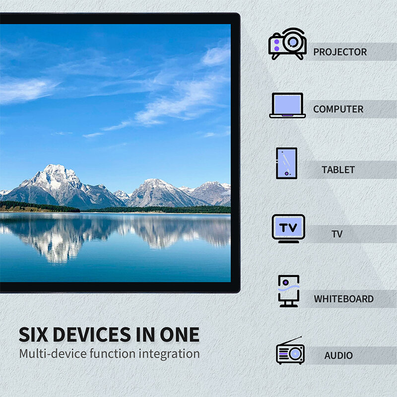 TouchWo Monitor layar sentuh 43 55 65 inci, papan tulis interaktif elektronik layar sentuh konferensi sekolah semua dalam satu Pc