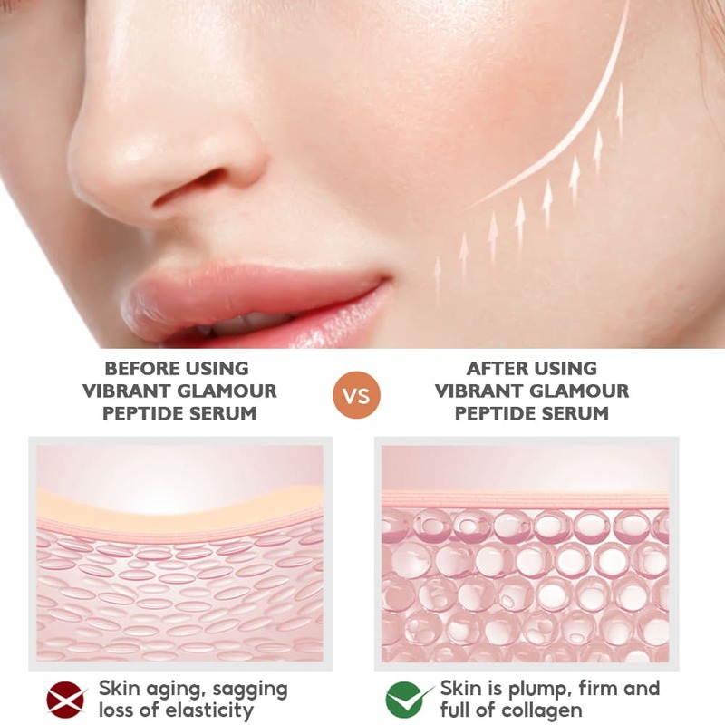 VIBRANT GLAMOUR-suero Facial de colágeno péptido, esencia Facial antienvejecimiento, hidratante, ácido hialurónico, reafirmante, antiarrugas, cuidado Facial