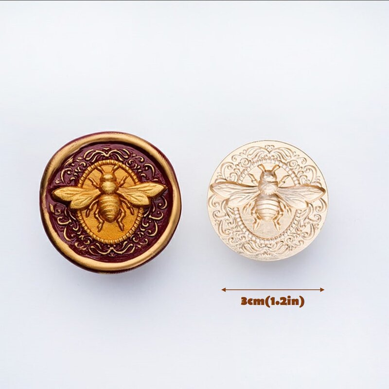 Sceau de cire d'abeille en Relief 3D 3cm, sceaux de cire pour Invitation de mariage, sceaux de cire d'abeille élégants, sceau de cire pelable et bâton, sceau d'insecte