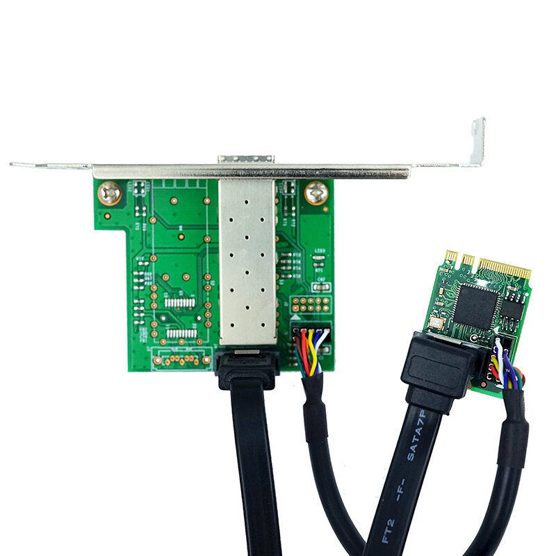 LR-LINK 2212PF-SFP M.2 Een + E Key Netwerkkaart Pci-Express Gigabit Ethernet Glasvezel Lan Nic Gebaseerd Op intel I210 Chip