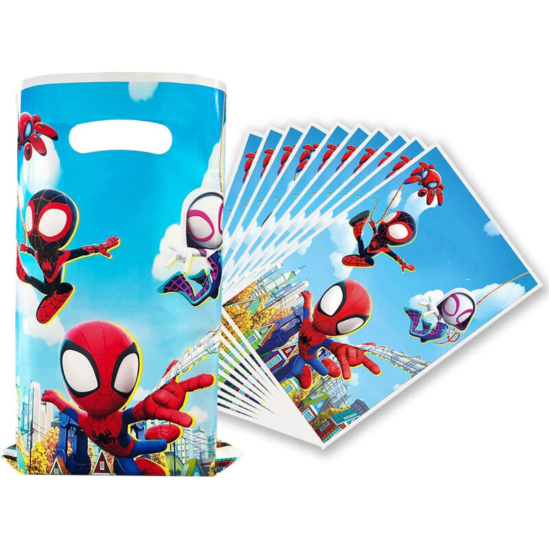Spidey And His Amazing Friends bomboniere per feste sacchetti regalo Spiderman Candy Bag manico sacchetti regalo decorazione per feste di compleanno a tema supereroe