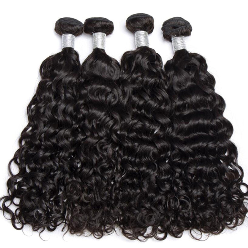 12 а бразильские волнистые пучки 100% необработанные натуральные человеческие волосы для наращивания Remy глубокие волнистые кудрявые пучки волос длинные оптовые продажи