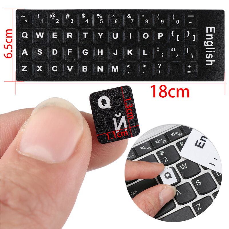 Keyboard Stickers Alphabet Layout English Russian Spanish Deutsch Arabic Laptop Desktop Tool Wear-resistant Non-slip Stickers