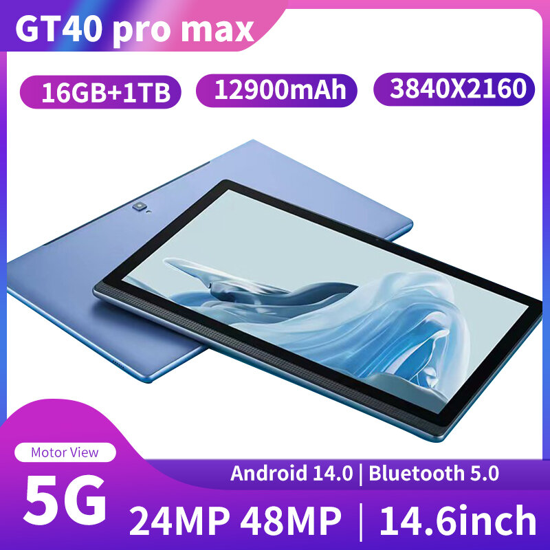 Tableta GT40 de 14 pulgadas, tablet con Android 14,0, 16GB + 1TB, Google Play, Tarjeta SIM dual, GPS, WIFI, Gaming Office, edición Global, Pad Pro 4G/5, novedad de 2024