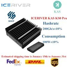 CR BUY 10 GET 6 FREE IceRiver KAS KS0 Pro Asic Kaspa Miner 200Gh/S With PSU Shipping DHL