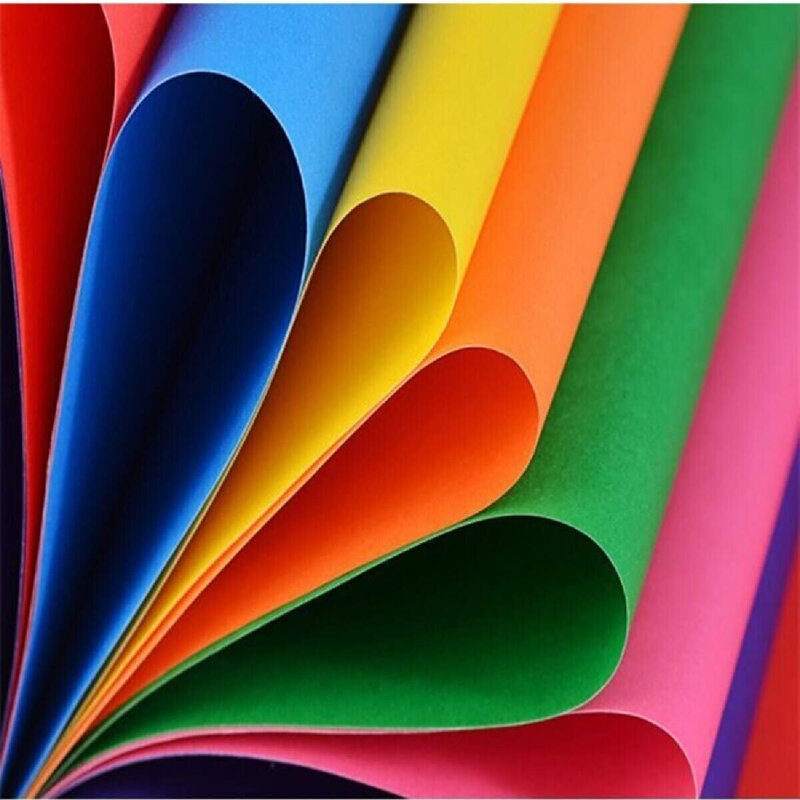 Sim kertas berwarna, kertas fotokopi berwarna, dekorasi kerajinan memotong ke ukuran kertas 10 lembar-10 warna dalam 1 Pak (5 & 12 Pak opsional)