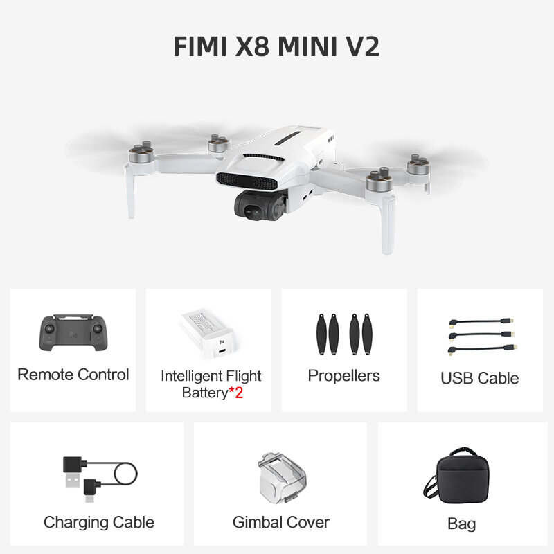 Fimi X8SE 2022 Drone พร้อมกล้อง Quadcopter เฮลิคอปเตอร์ควบคุมรีโมต10km Professional 3แกน gimbal 4K กล้อง GPS Drone Quadcopter RTF