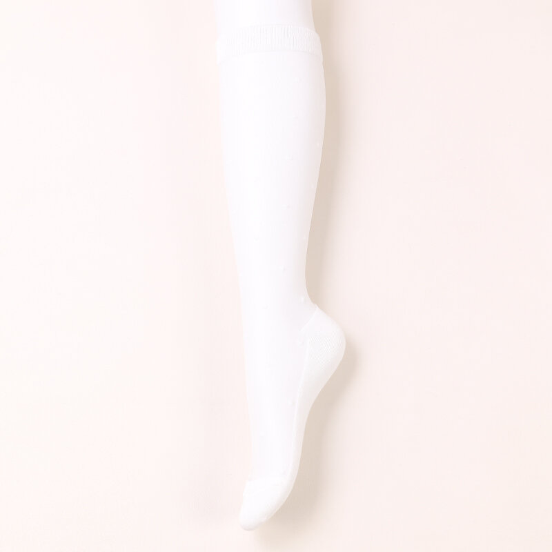 ナイト-女性用の通気性のある薄い膝丈の靴下,チューブソックス,ナイロン,伸縮性のあるステッチ,透明,無地,ふくらはぎの床,レディースメッシュ