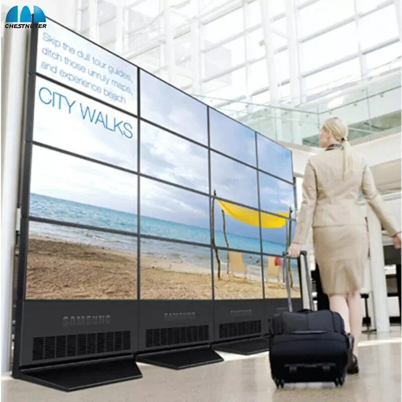 High Quality price super slim 55 inch Lcd video wall  advertising display for supermarket, video wall digital signage
