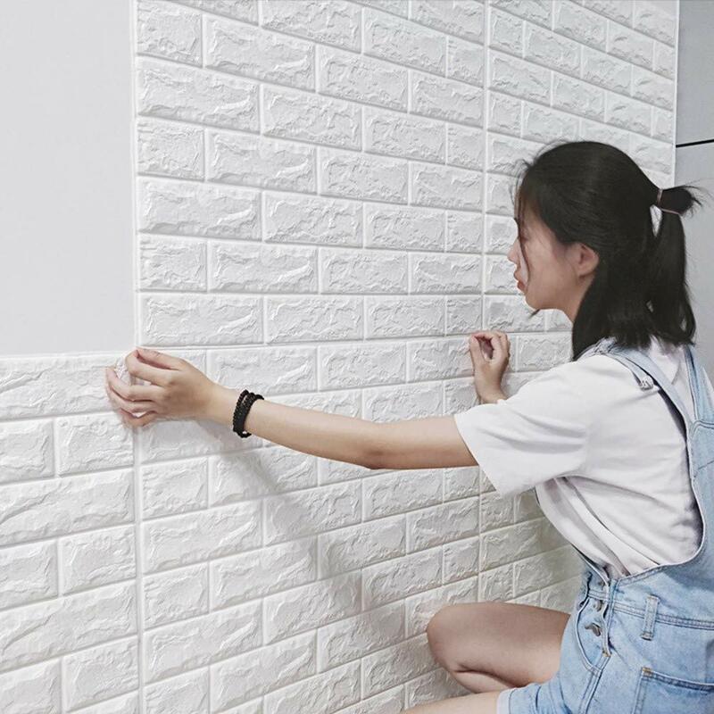 1-30Pcs 35cmx30 3D Wall Panels Stickers Wallpaper DIY Waterproof for Living Room Bedroom Kitchen Background Decoration