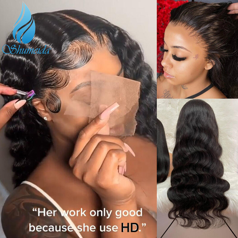 Shumeida Onzichtbare 5X5 Hd Lace Front Pruiken Voor Vrouwen Braziliaanse Remy Human Hair Lijmloze Skinlike Hd Vetersluiting Pruik Pre geplukt