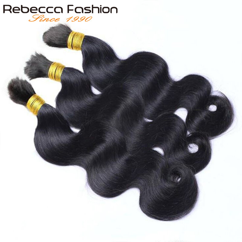 Rebecca 30 inci rambut gelombang tubuh Brasil jalinan bundel kepang jumlah besar tanpa anyaman menangani rambut kepang manusia Brasil jumlah besar wanita