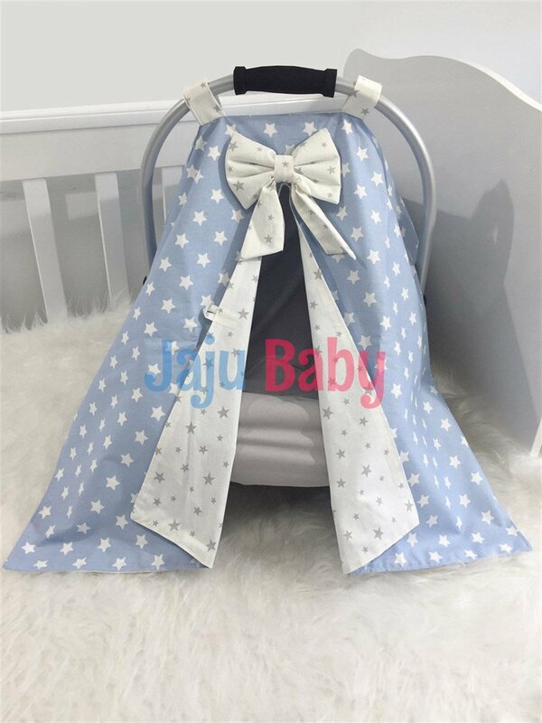 Handmade Blue and Gray Star Combination Stroller Cover and Inner Cover