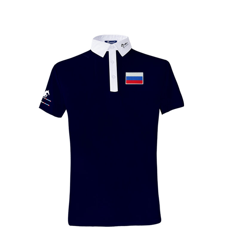 Cavpassion-Aangepaste Ruiterruiter T-shirt voor mannen, witte kleur, paardensport, paard, marine, ridder, man, jongen