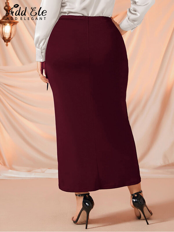 Add Elegant Autumn 2022 Plus Size Skirts for Women Waist Strap Asymmetrical Slim Female Office Lady Wrap Hip Pencil Skirt B1250