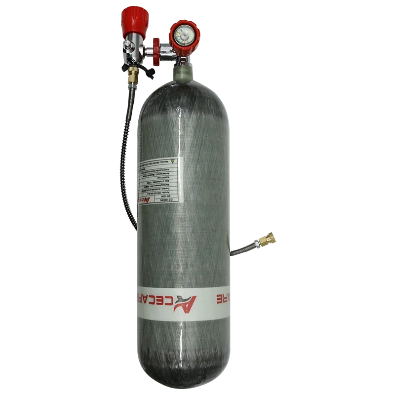 Acecare 6.8L Carbon Fiber Diving Cylinder High Pressure Scuba Tank Valve Fill Station for Scuba Diving M18*1.5