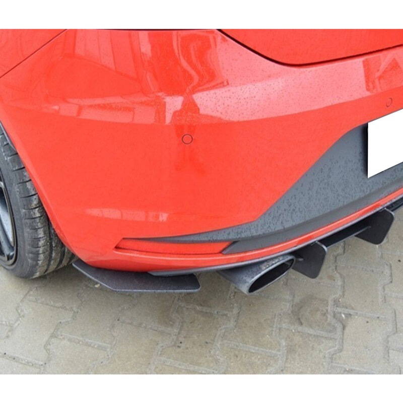 Задний диффузор Seat Leon Mk3 2012 - 2016 Cupra и задние боковые разветвители лезвия матовый черный высококачественный пластиковый FR комплект